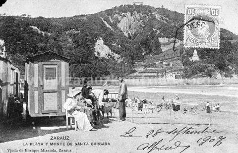 Zarauz. La Playa y el Monte de Santa Bárbara