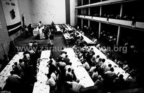 Mitín del PNV en el frontón de Zarautz con motivo de las elecciones europeas 1989.