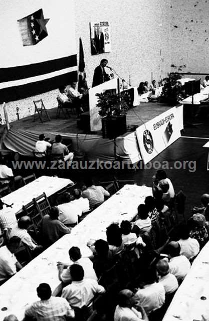 Mítin del PNV en el frontón de Zarautz con motivo de las elecciones europeas 1989.